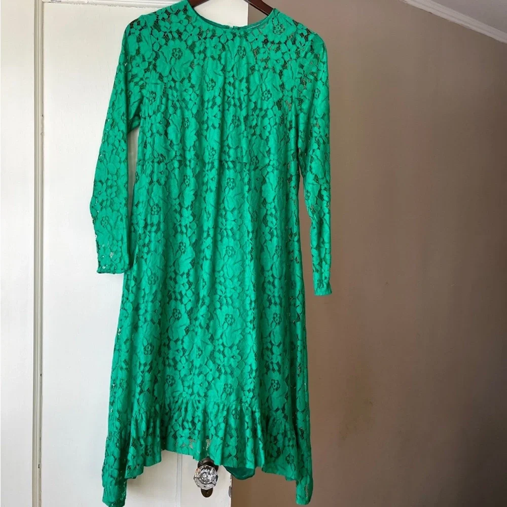 ASOS Green Lace Maternity Swing Dress - Picture 5 of 8